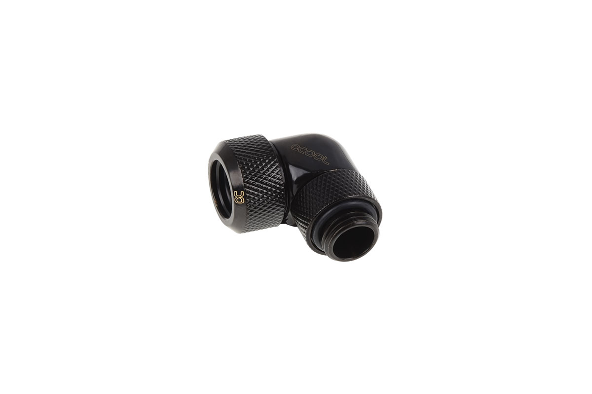 17393 Alphacool Eiszapfen 13mm HardTube compression fitting 90° rotatable  G1/4 - knurled - deep black