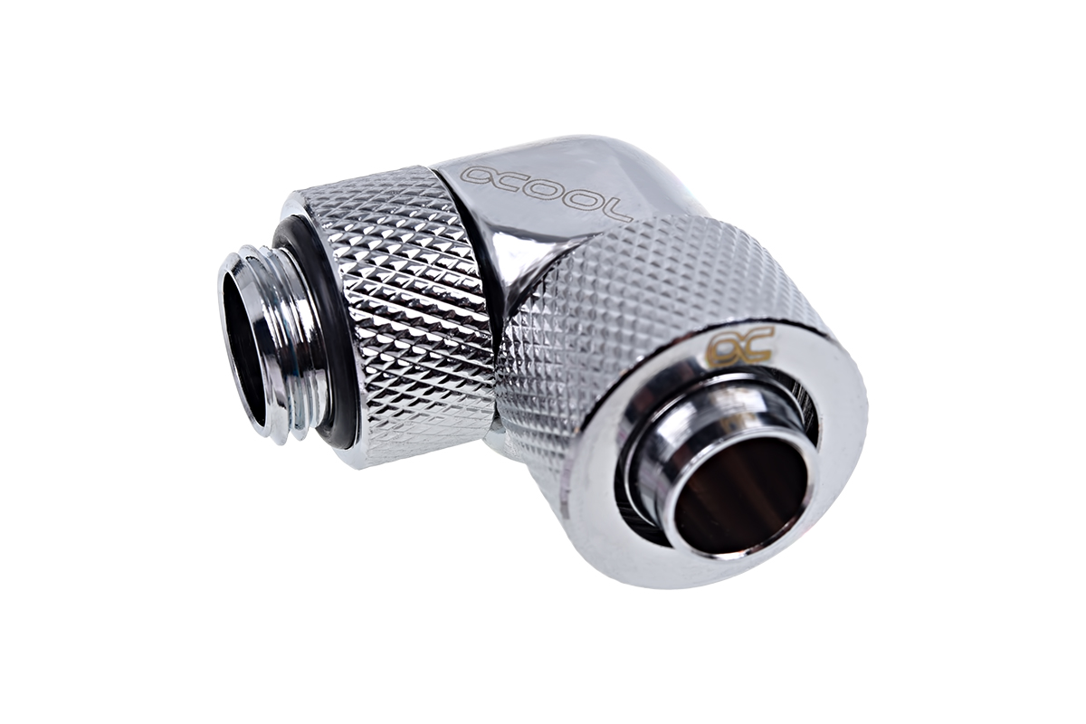 17231 Alphacool Eiszapfen 13/10mm compression fitting 90° rotatable G1/4 -  chrome